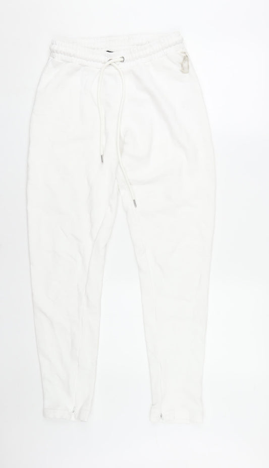 Additional front view of The Couture Club White Jogger Trousers unisex m