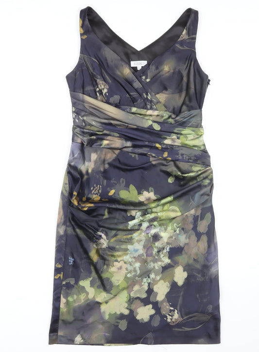 Additional front view of Kaliko Women's Multicoloured Floral Sheath Dress, size 10