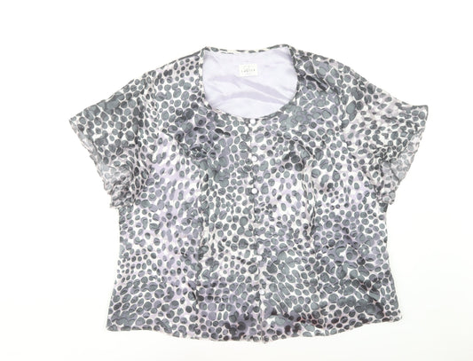 Womens UK Size 22 Eastex Grey Basic Blouse