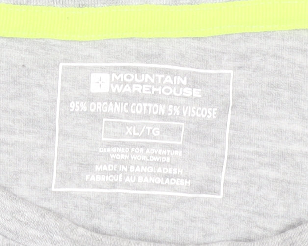 Mountain Warehouse Men's Grey XL Graphic Long Sleeve T-Shirt