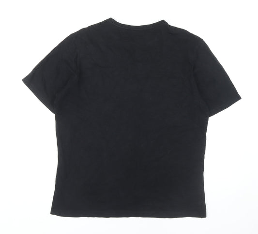 Police Men's Black XL Cotton Crew Neck T-Shirt