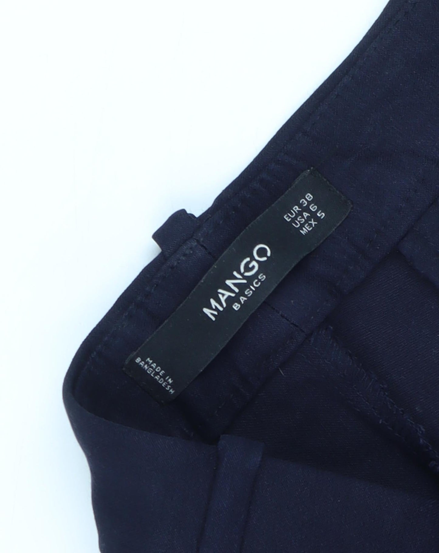 Mango Women's Black Trousers Size 8 Cotton Blend Casual