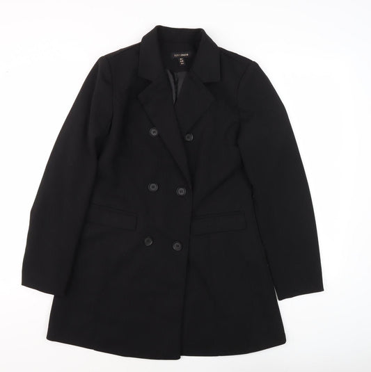 Womens UK Size 8 QED London Black Double-Breasted