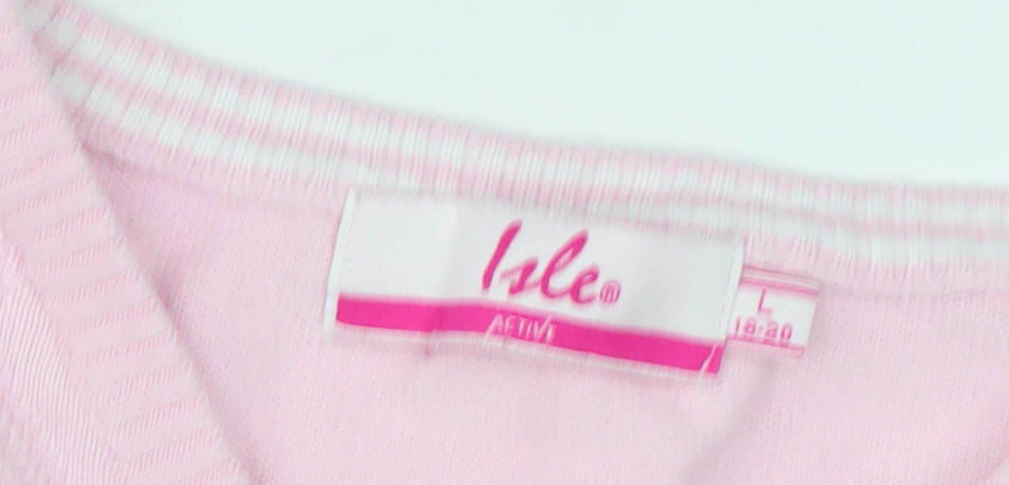 Womens UK Size L Isle Pink Pullover Jumper