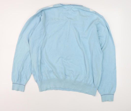 The Golf Co Men's Blue Argyle V-Neck Jumper XL