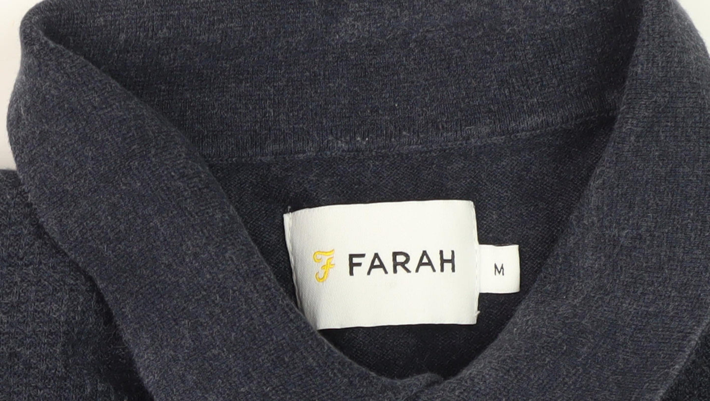 Farah Black Men's M Long Sleeve Polo Shirt