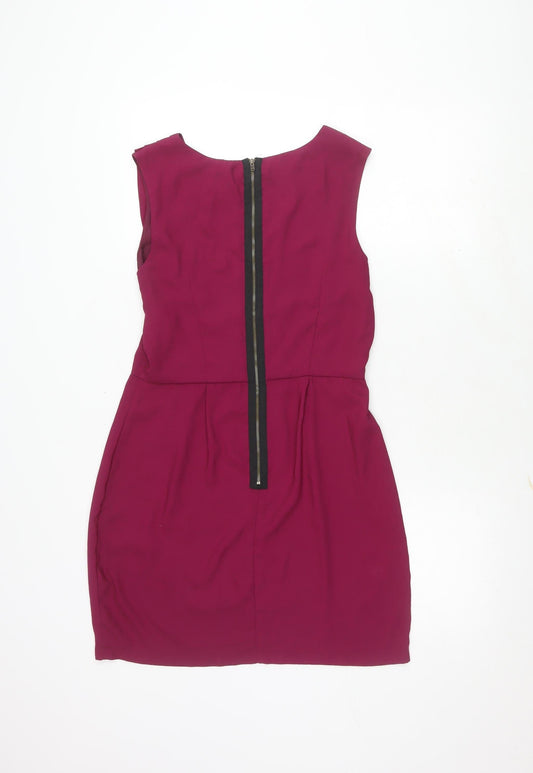 Topshop Women's Purple Sleeveless Dress UK 12