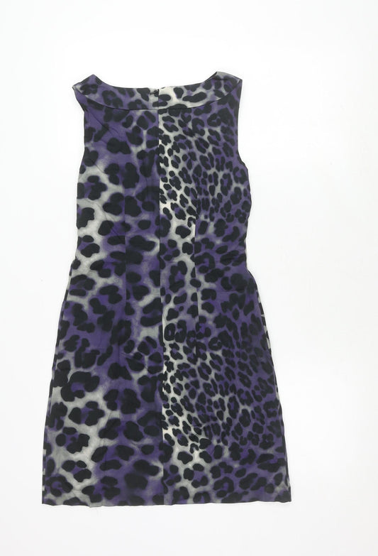 Oasis Women's Purple Animal Print Dress Size 8