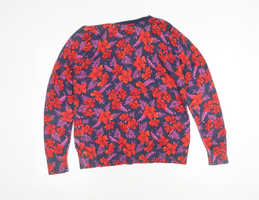 Lands' End Women's Multicoloured Floral Cardigan M