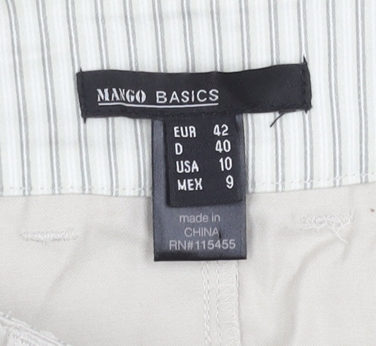 Womens UK Size 14 MNG Regular Fit Beige Trousers
