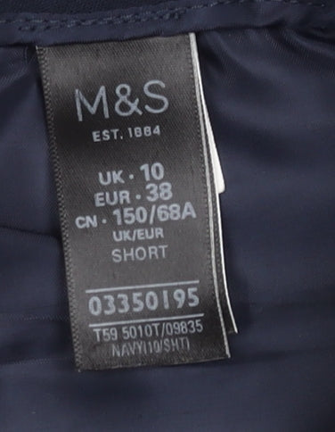 Womens UK Size 10 Marks and Spencer Regular Fit Workwear Casual Blue Trousers