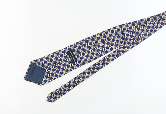 Pierre Cardin Blue Silk Geometric Men's Tie, One Size, Excellent
