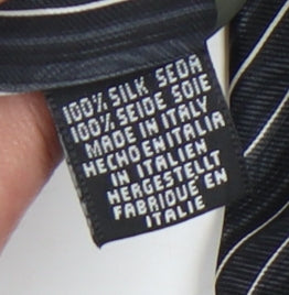 Mens Frangi Black Striped 100% Silk Tie