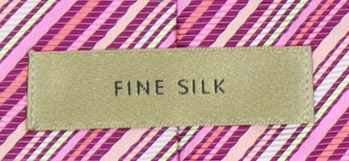 Mens Marks and Spencer Multicoloured Striped 100% Silk Tie