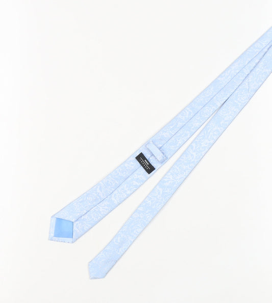 Moss London Men's Blue Floral Tie in Excellent Condition