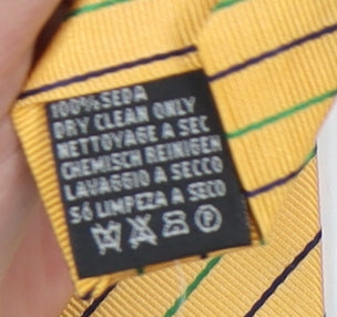 Mens Tie Rack Yellow Striped 100% Tie