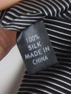 Thomas Nash Men's Black Striped Silk Tie One Size