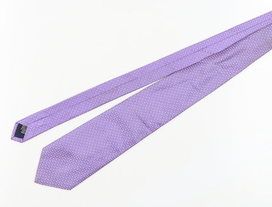 Pink Men's Purple Silk Geometric Tie