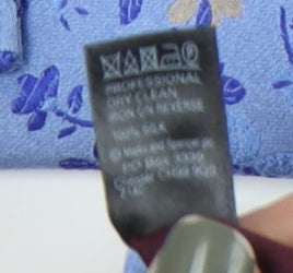 Marks and Spencer Men's Blue Floral Silk Tie One Size