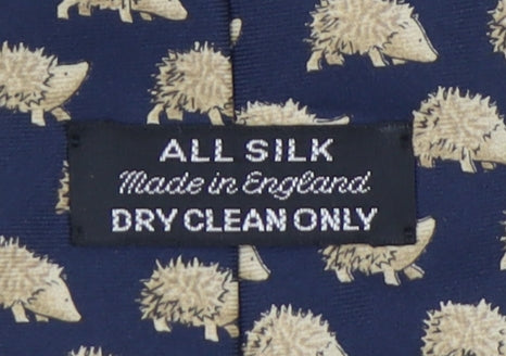 Men's Blue Silk Animal Print Tie - One Size Style