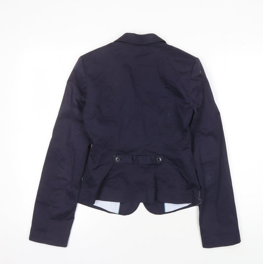 H&M Women's Blue Blazer, Size 6, Notch Collar, Business