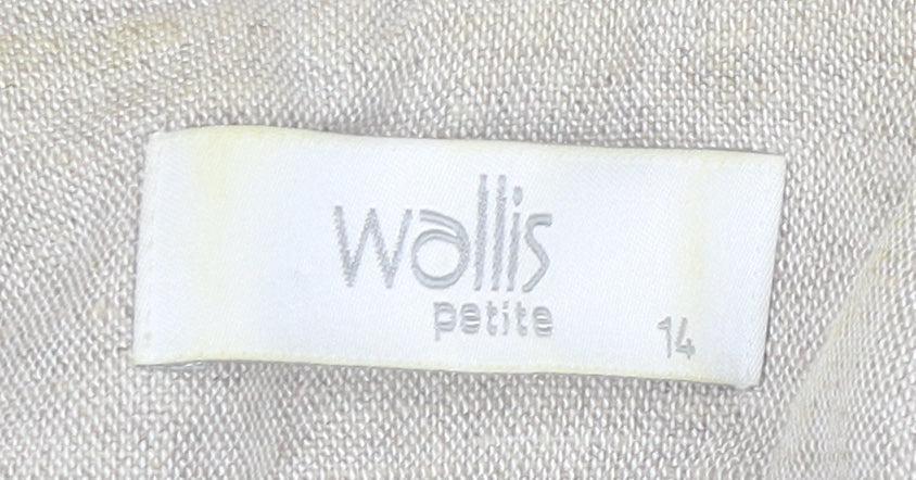 Wallis Women's Beige Blazer, Size 14, Linen Blend