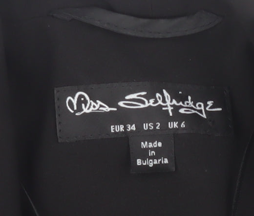Miss Selfridge Women's Black Blazer Size 6 Woven