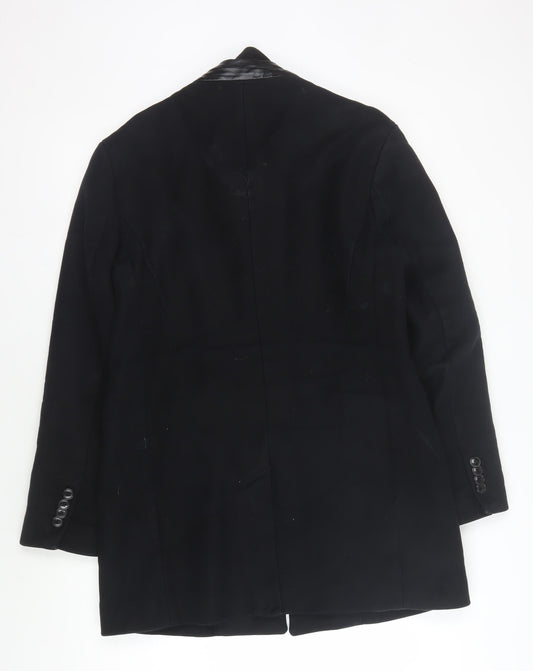 Zara Men's Black Coat XL Button Closure