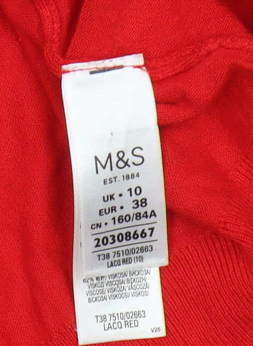 Womens UK Size 10 Marks and Spencer Red Pullover Jumper