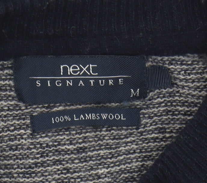 Next Men's Grey Wool V-Neck Pullover Jumper M