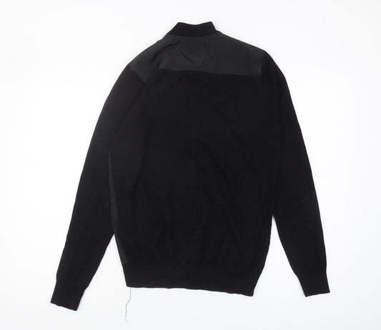 Zara Men's Black Full Zip Jumper Size S