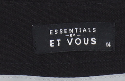 Womens UK Size 14 Regular Et Vous Regular Fit Black Trousers