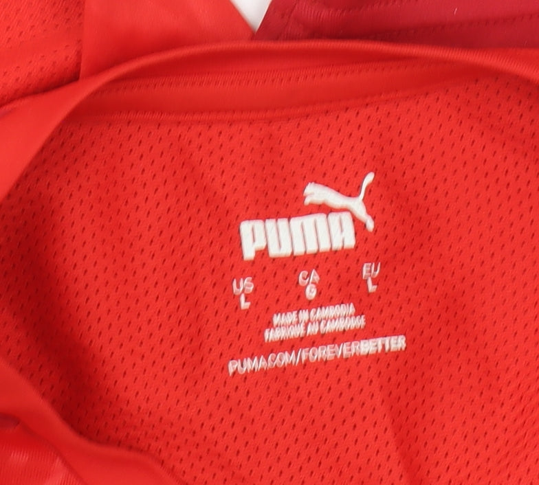 Puma Men's Red Short Sleeve T-Shirt - L