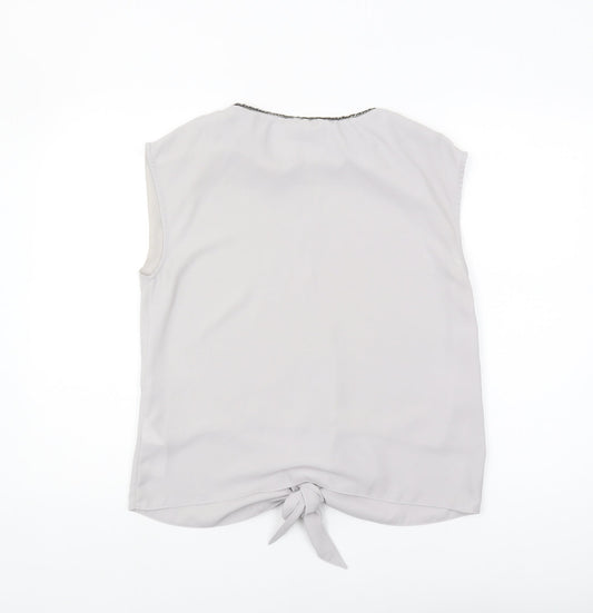 Womens UK Size 10 Oasis Grey Basic Blouse