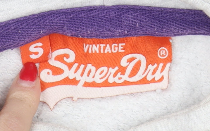 Womens UK Size S Superdry White Pullover Hoodie
