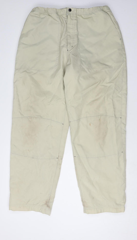 Mens UK Size L Cotton Traders Regular Fit Jogger Beige Trousers