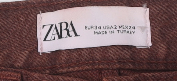 Zara Women's Wide-Leg Brown Jeans Size 6