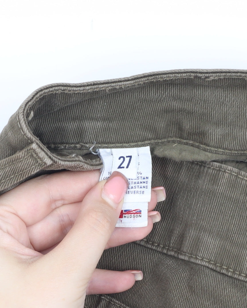 Hudson Men's Green Cargo Jeans, Size 27, Slim Fit