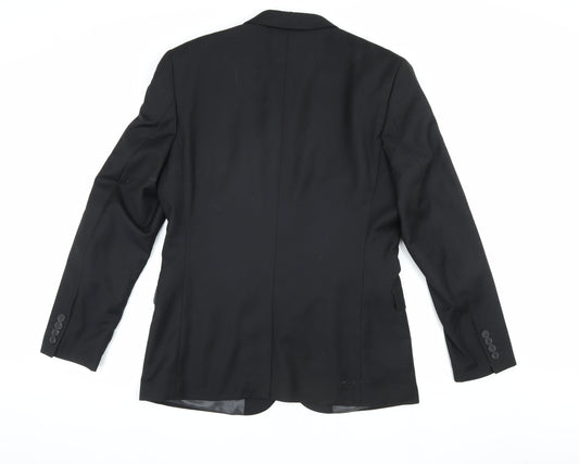 Mens UK Size 40 Topman Regular Black Suit Jacket