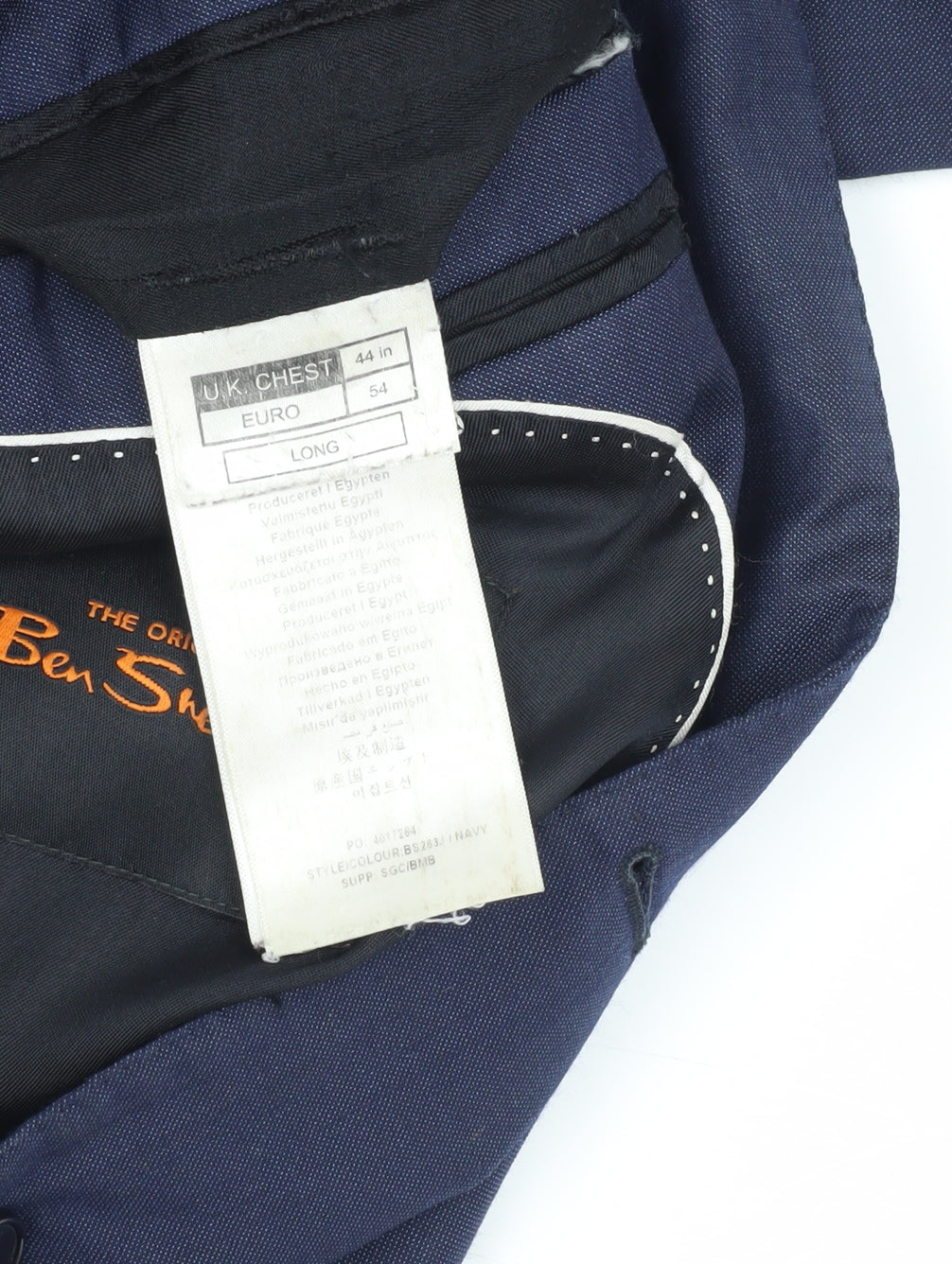 Mens UK Size 44 Ben Sherman Regular Blue Suit Jacket