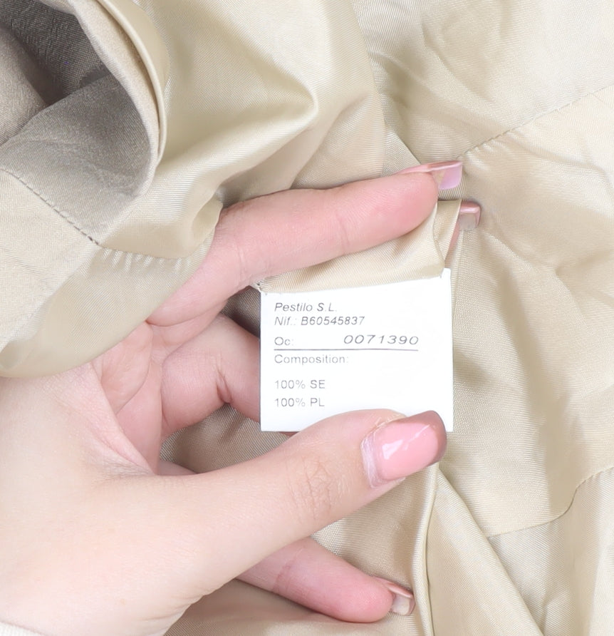 Presen Women's Beige Silk Suit Jacket Size 14