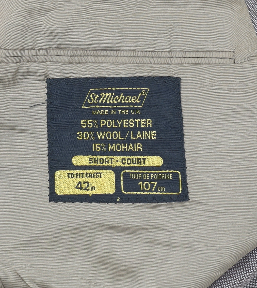 Mens UK Size 42 St Michael Regular Brown Suit Jacket