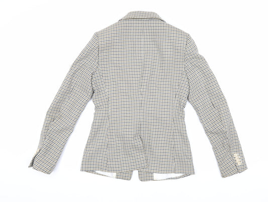 H&M Women's Multicoloured Size 8 Houndstooth Blazer