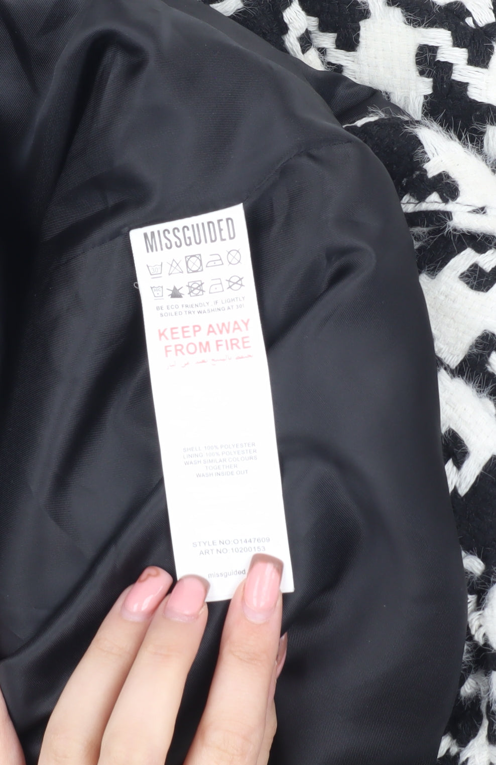 Womens UK Size 6 Missguided Multicoloured Overcoat