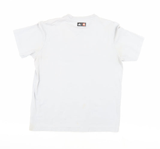 Adidas Men's White Graphic T-Shirt, Size M, Sporty Style