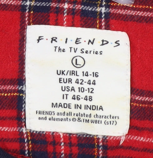 Friends Women's Blue Pyjama Top L - Central Perk Graphic