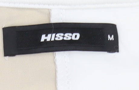 HISSO Men's White Colourblock Medium T-Shirt