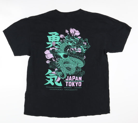 Mens UK Size S boohooMAN Black T-Shirt