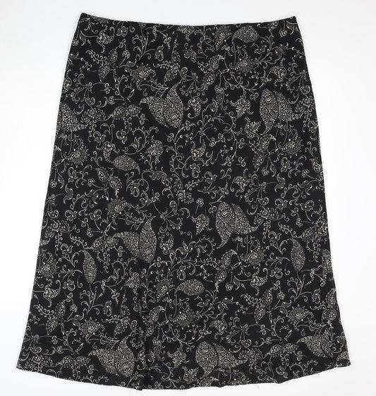 Classics Women's Black Floral Skirt Size 26