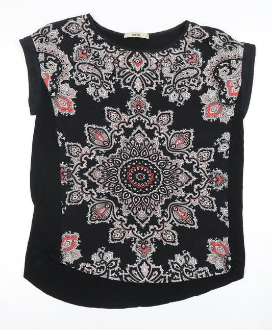 Womens UK Size S Oasis Black Basic Blouse